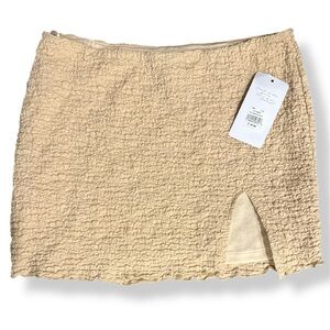 American Threads Textured Tan Mini Skirt